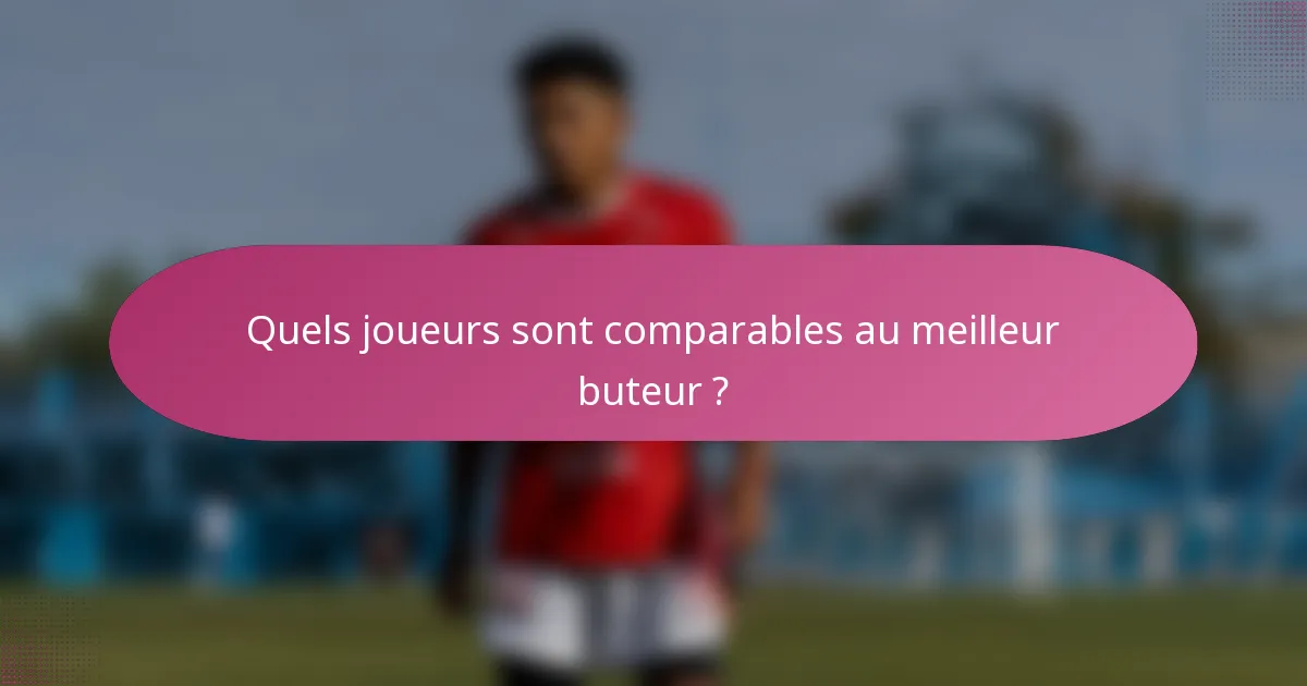 Quels joueurs sont comparables au meilleur buteur ?